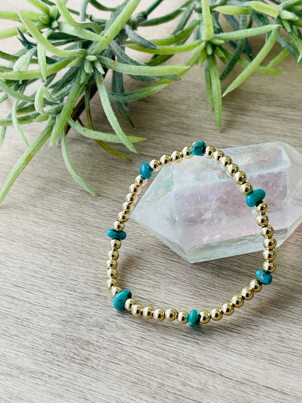 14K Gold Filled beads with turquoise