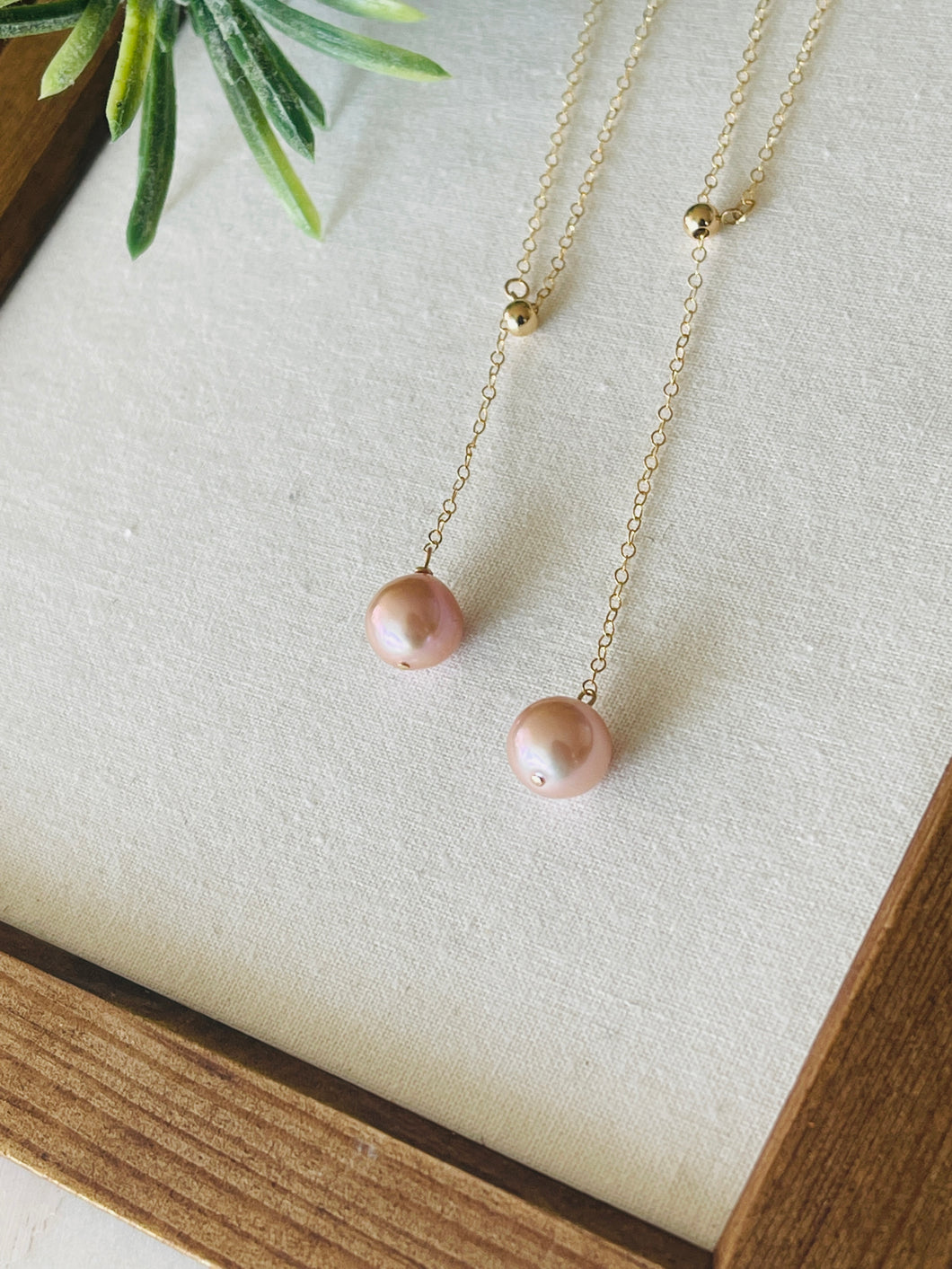 Single Edison Pearl adjustable necklace