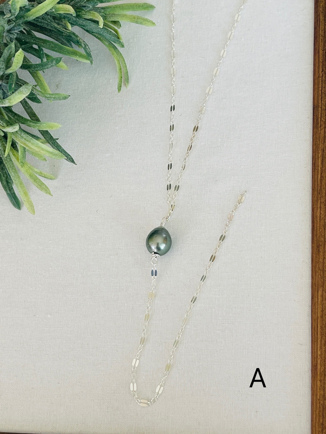 Tahitian Peal Sterling Silver Y-necklace