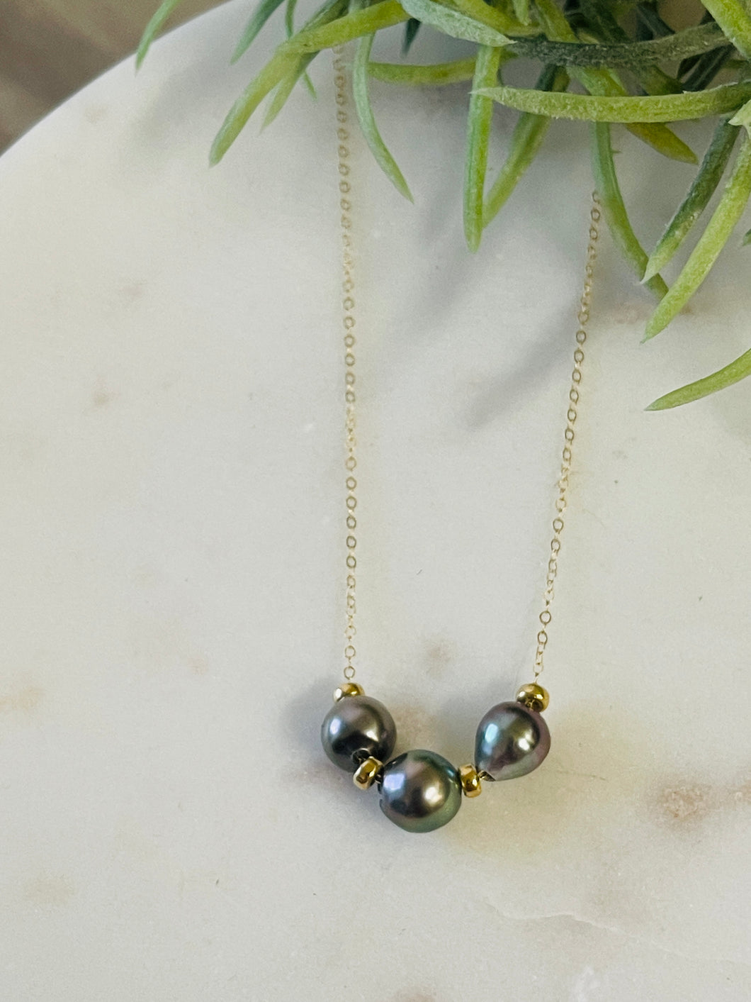 Triple Large Tahitian Pearl necklace