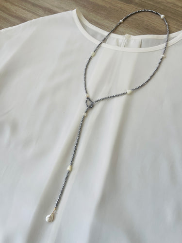 Silver Hema long Lariat