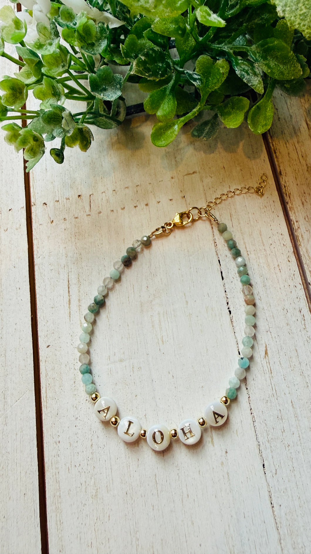 Aquamarine ALOHA bracelet