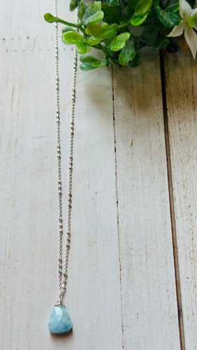 Larimar Triangle Silver necklace