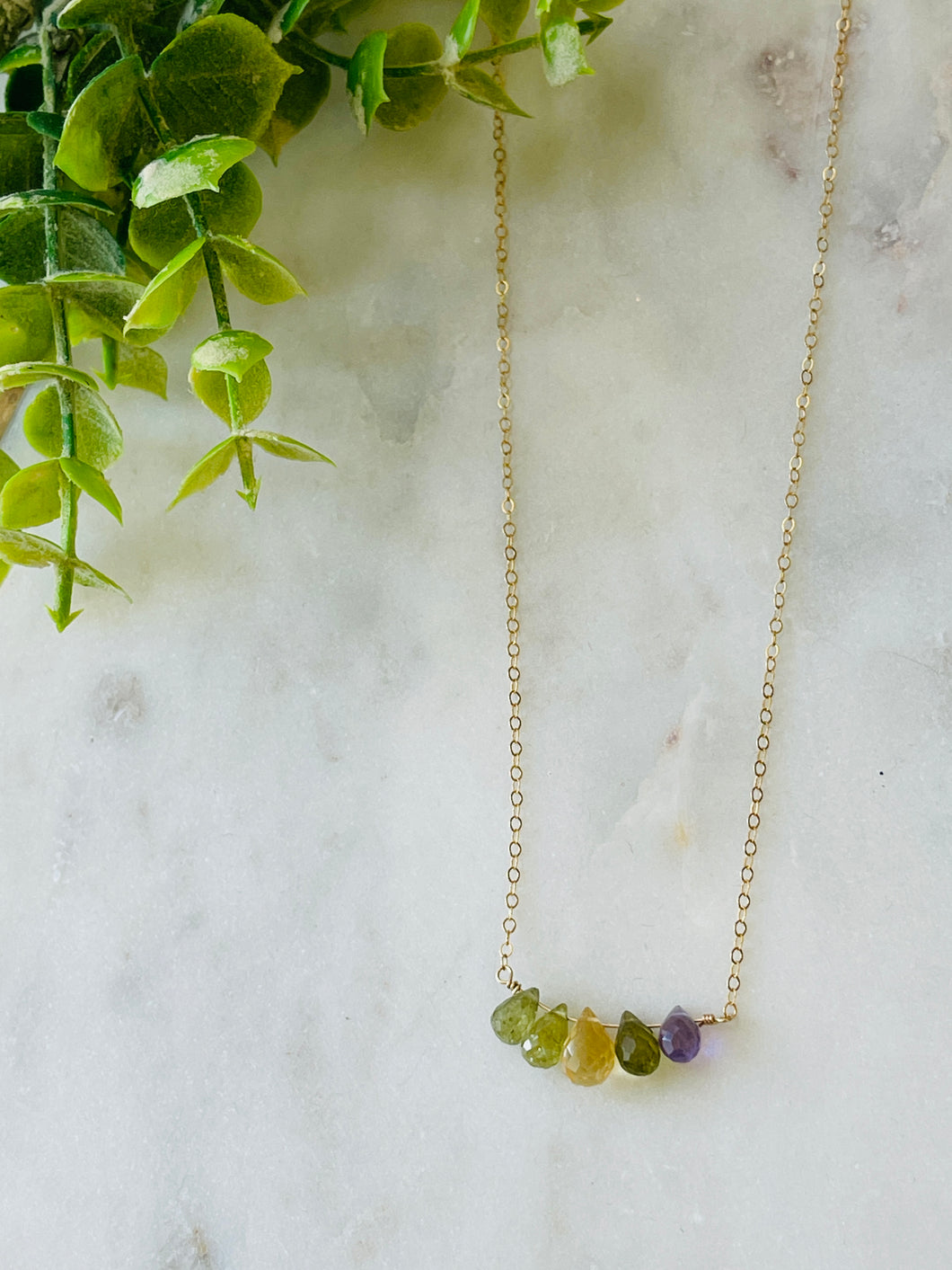 Green and purple necklace
