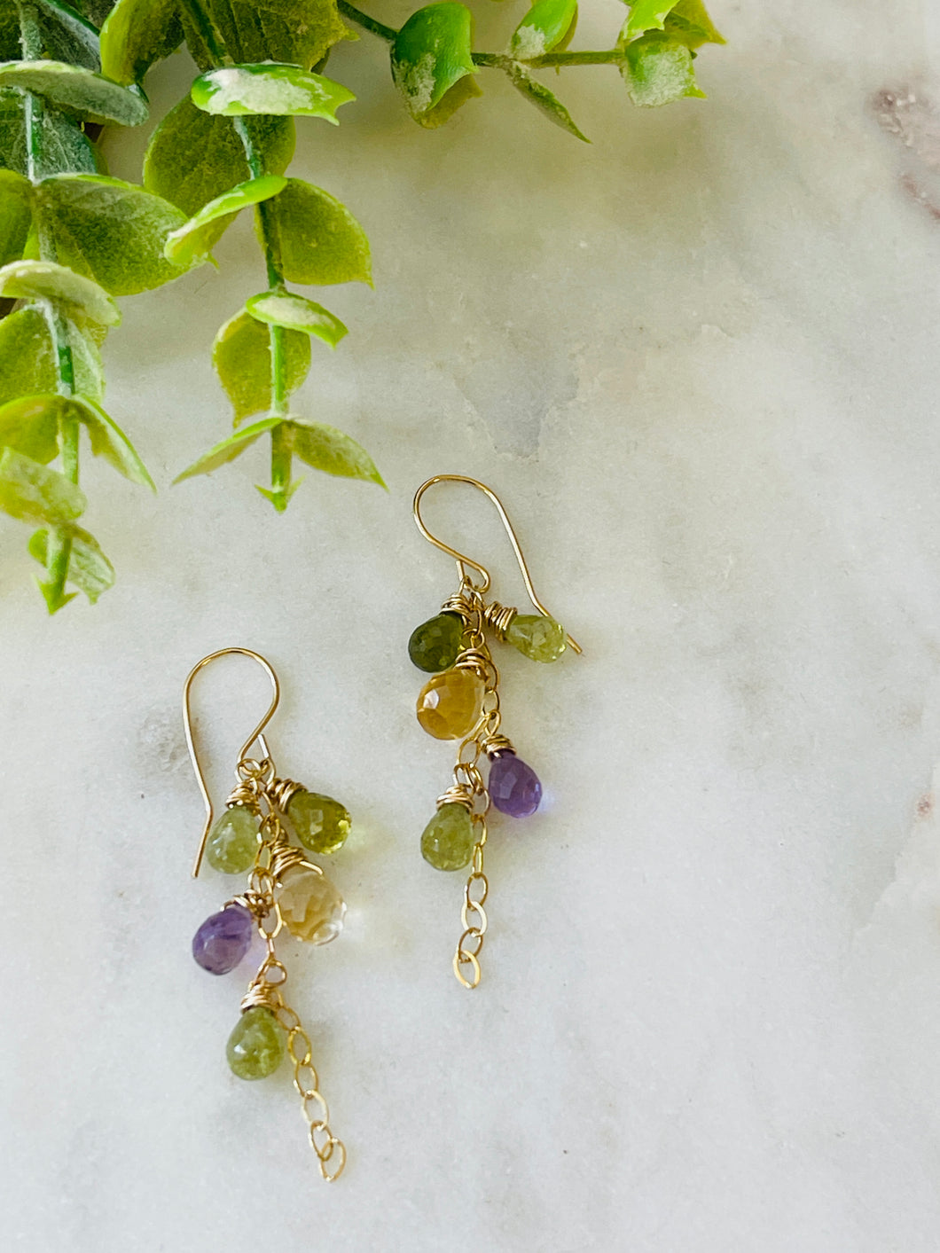 Green & Purple earrings