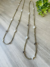 Long Fresh Pearl & Gem necklace