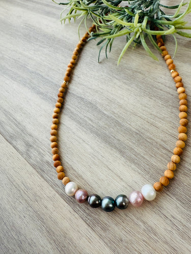 Tahitian 'iliahi long necklace