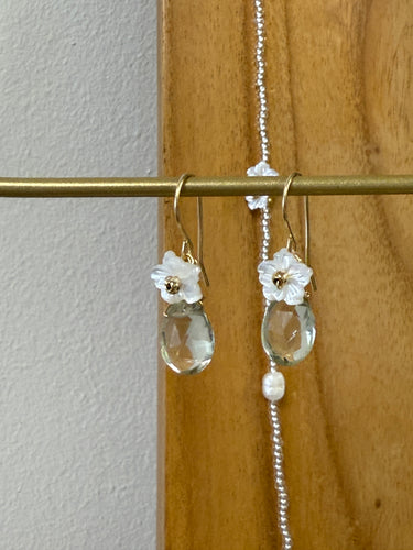 Green Amethyst Hibiscus earrings