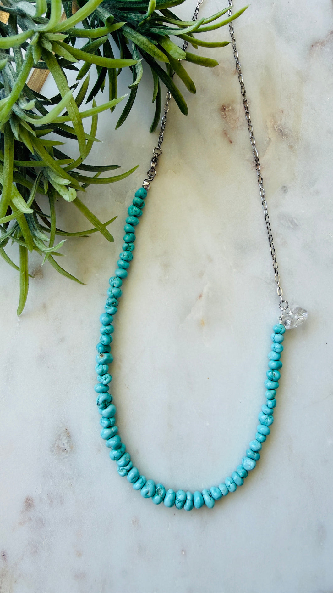 Kingman Turquoise surgical chain necklace