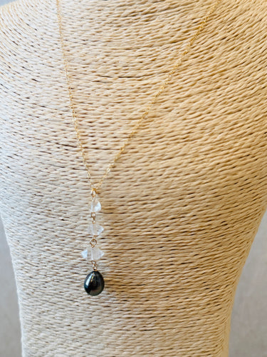 Herkimer Diamond with Tahitian Pearl necklace