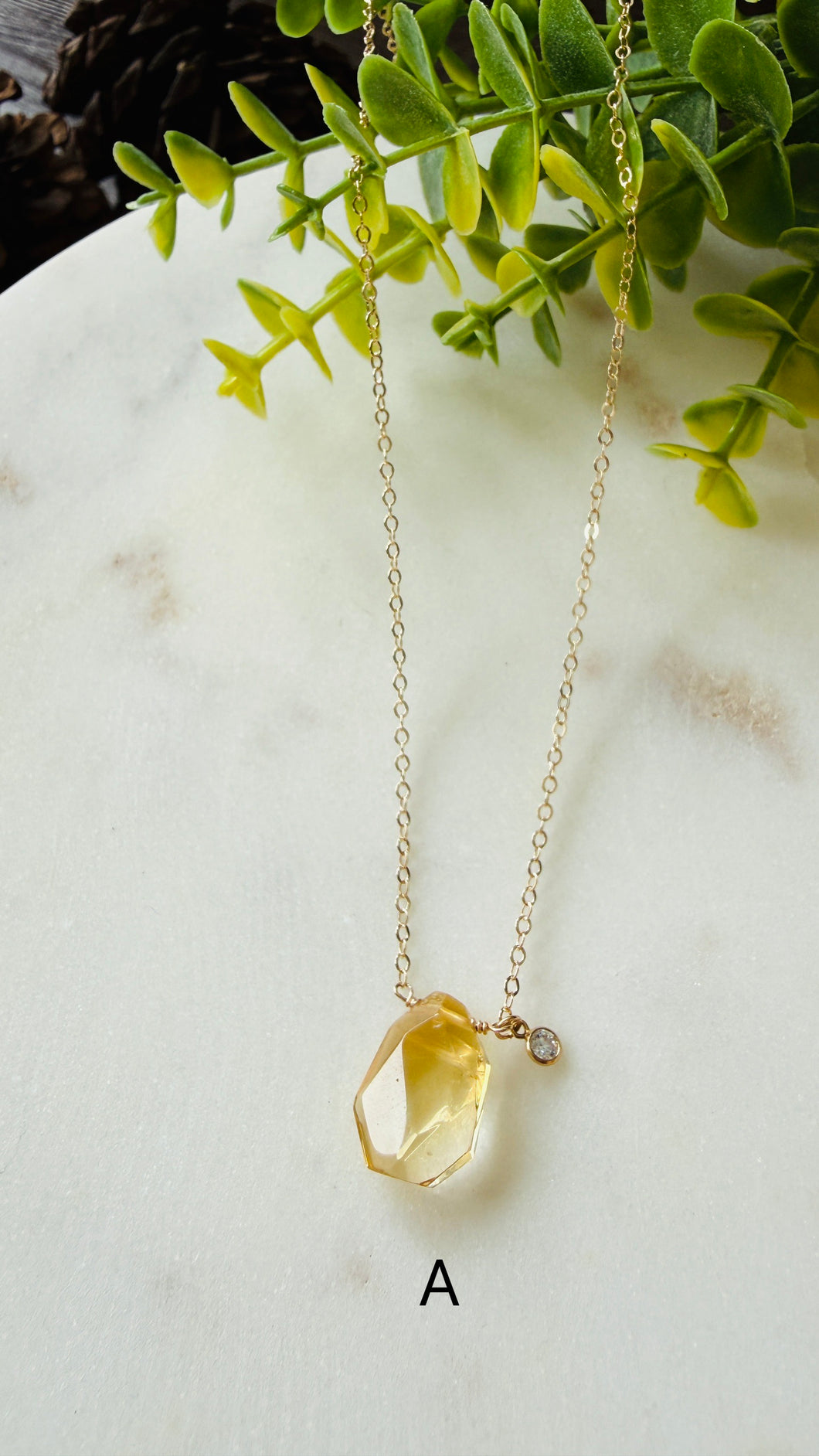 Citrin Charm necklace