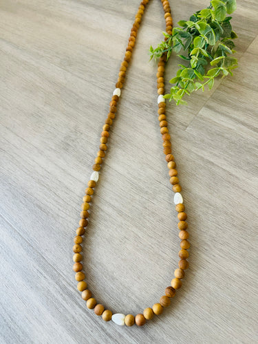 Unisex Sandalwood Pikake  necklace