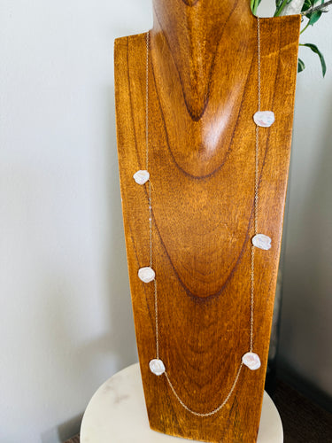Coin Pearl long necklace