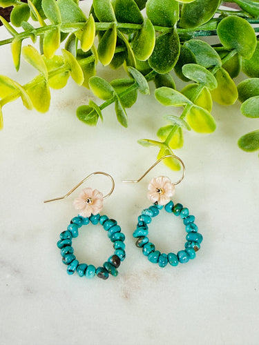 Sleeping beauty TQ circle earrings