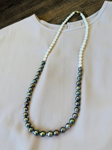 All Tahitian & Fresh Pearl long necklace