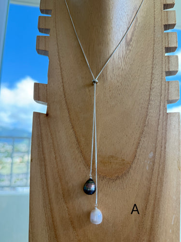 Adjustable Double Tahitian Pearl necklace