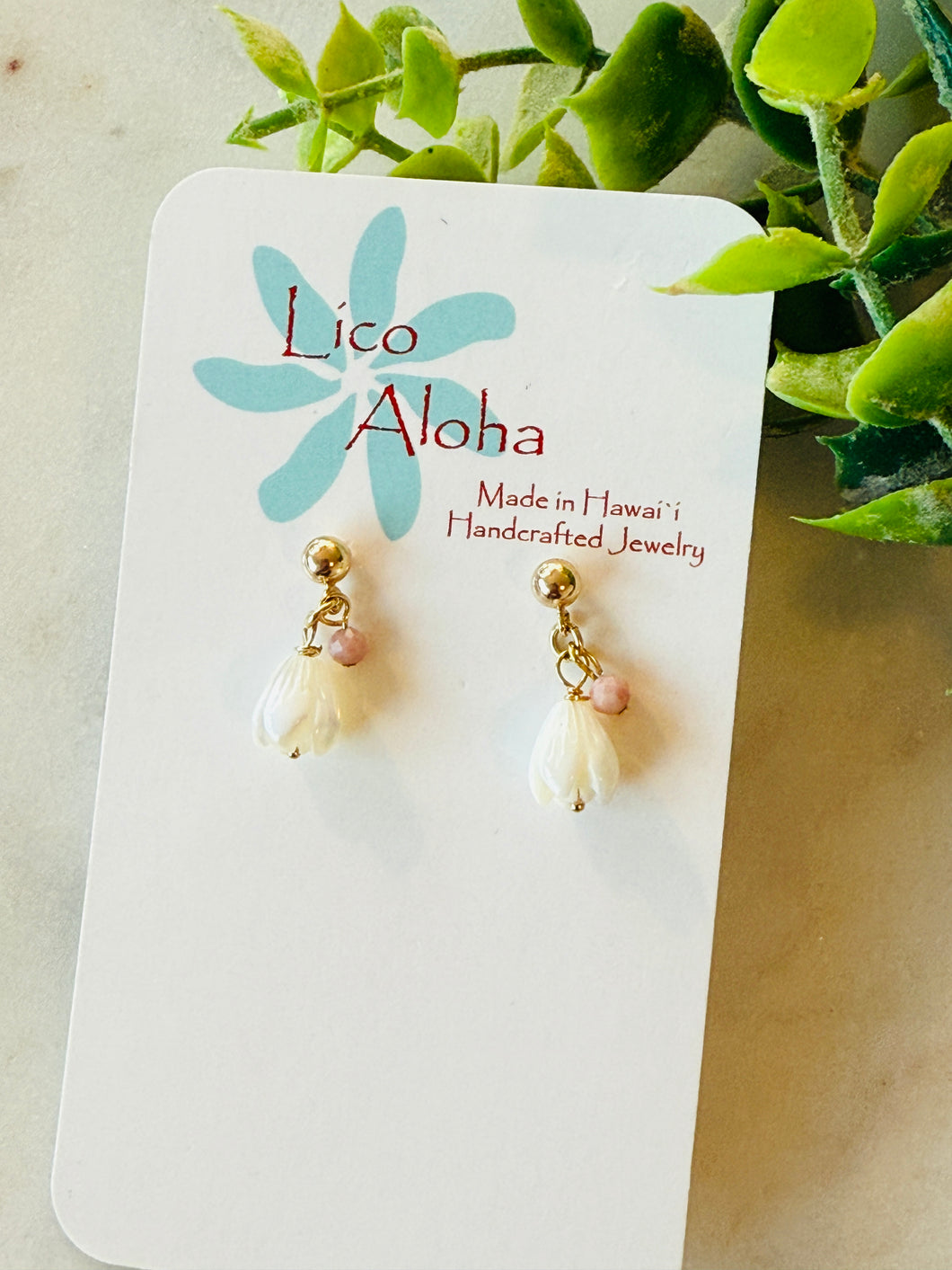 Pikake post earrings