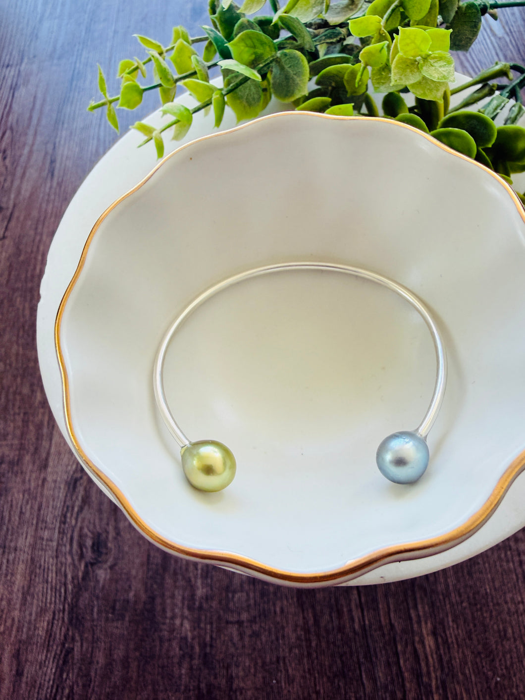 Tahitian Pearl Silver Bangle