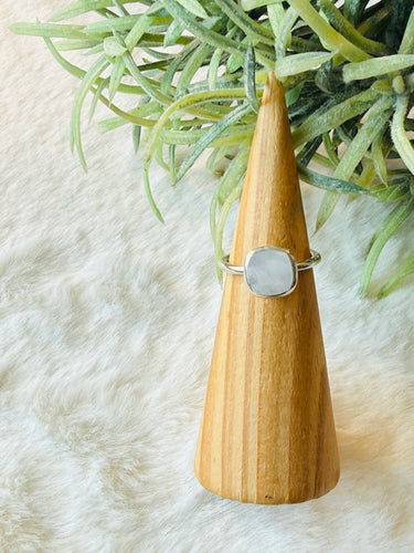 Square Moonstone ring