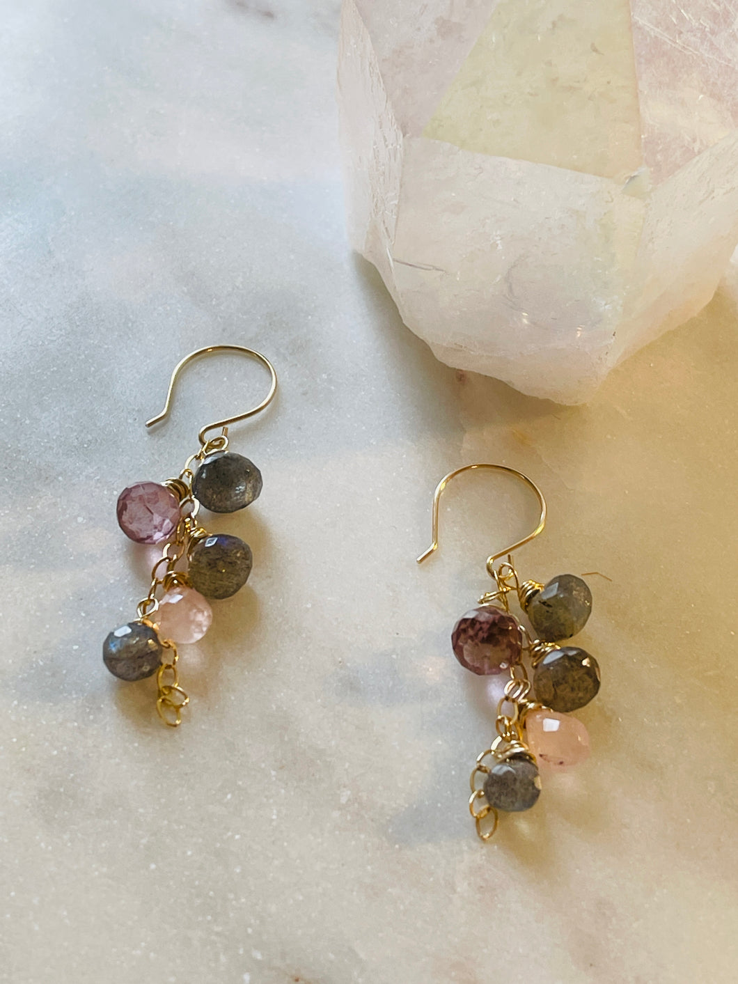 Labradorite grape earrings
