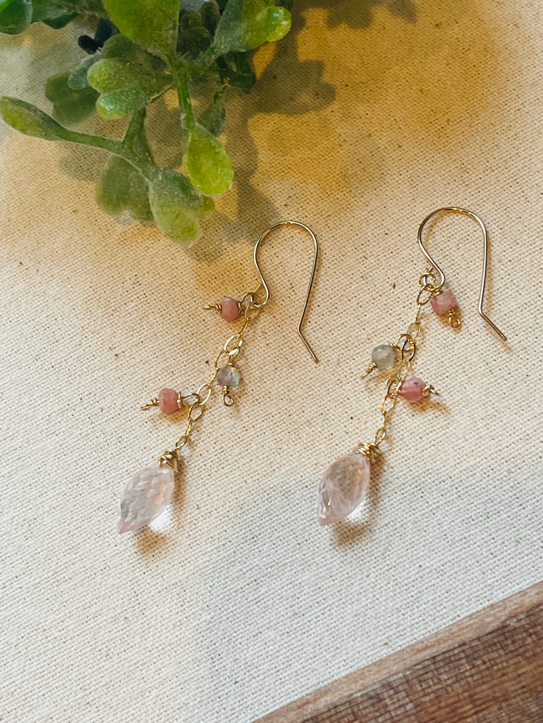 Princess Rose quartz earrings