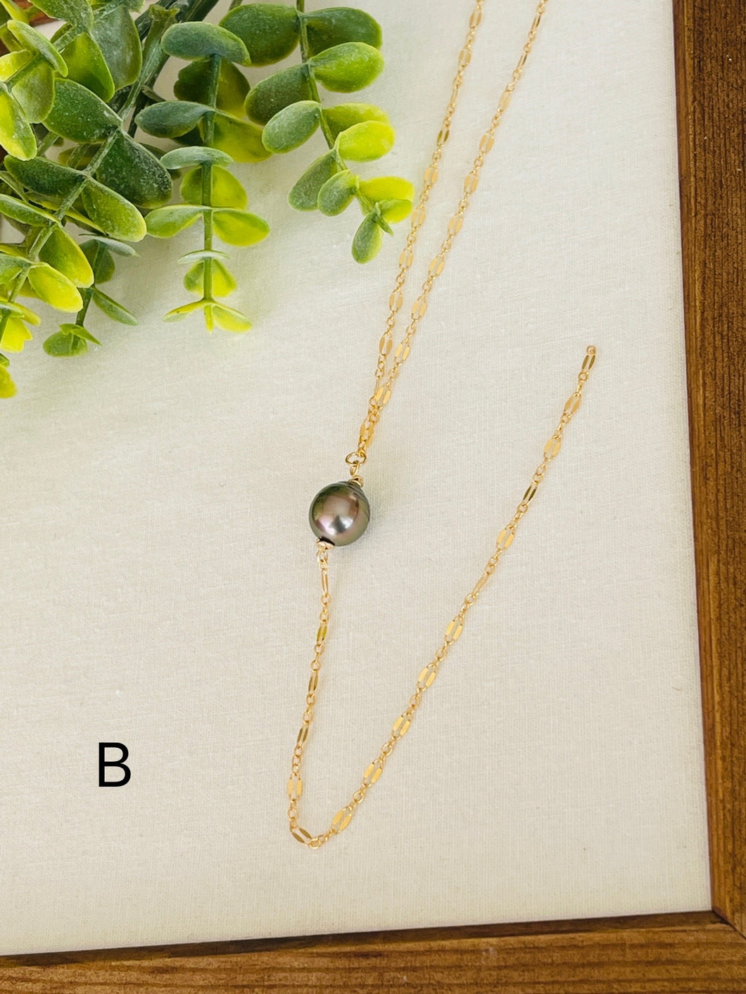 Tahitian Pearl 14KGF design chain Y-necklace