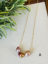 Triple Pink Edison pearls necklace